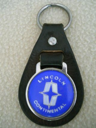 Vintage Lincoln Continental Leather Key Fob / Car Advertising