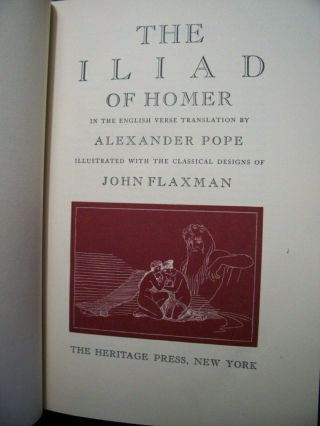 The Iliad of Homer English Verse Translation Alexander Pope Heritage Press 1943 3