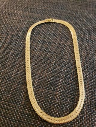 Vintage Gold Tone Monet Signed Choker Necklace