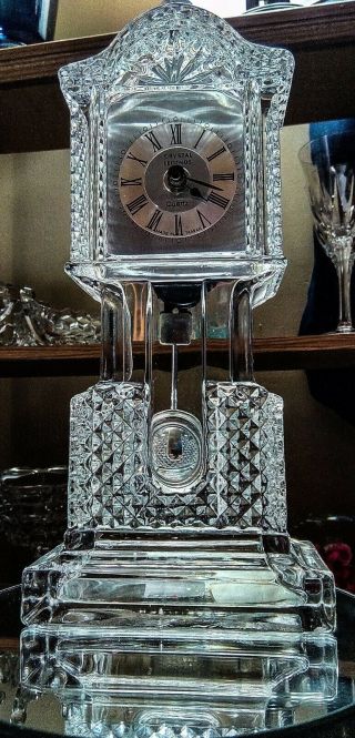 Vintage Crystal Legends By Godinger Desktop Grandfather Clock Quartz
