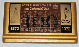 Vintage Mkt Desk Calendar 1970 Centennial Hard Wood Katy Missouri Kansas Texas