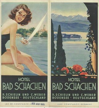Vintage Travel Brochure Hotel Bad Schachen Lake Constance Germany