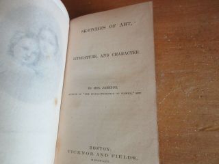 Old SKETCHES OF ART LITERATURE CHARACTER Book 1864 MRS.  JAMESON CIVIL WAR GERMAN 3