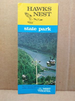 1960s Hawks Nest State Park Travel Brochure West Virginia Lodge Resort Vintage