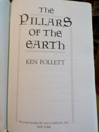 Ken Follett The Pillars of the Earth 1st/1st HC/DJ 1989 William Morrow 5