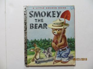 Vintage Smokey The Bear Little Golden Book " A " Edition Richard Scarry
