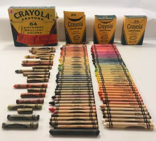 Vintage Crayola Crayons - Retired Colors And Indian Red & Flesh Crayons