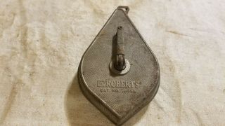 Vintage Roberts Chalk Line Reel 10 - 303 - Measuring Tool - Plumb Bob - Usa Made