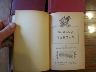 Tarzan of the Apes Burroughs Son Beasts 1917 4 titles old vintage books 4