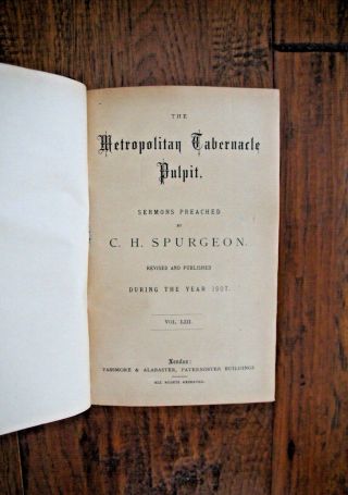 1907 C H SPURGEON Metropolitan Tabernacle Pulpit Sermons - Fine Half Leather 4