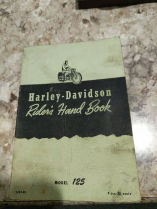 Vintage Harley Davidson Riders Hand Book Model 125 48