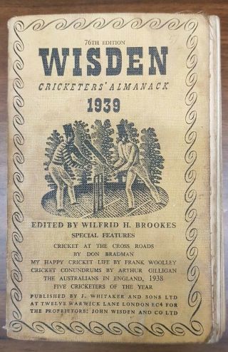 1939 Wisden Cricket Almanack Soft Cover