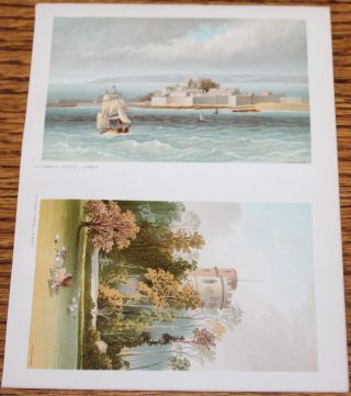 1892 12 Chromolithograph Prints Full Colour Views Of The Island Of Jersey Bouley