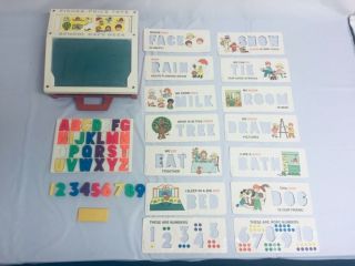 Vintage 1972 Fisher Price Toys School Days Desk With Stencils & Letters