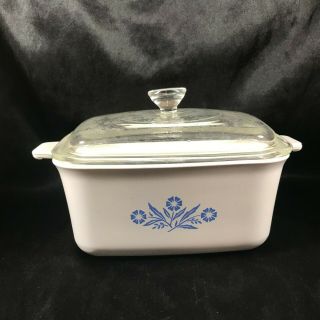 Vintage Corning Ware Blue Cornflower 1 - 1/2 Qt Casserole Baking Dish P4b Glass Li
