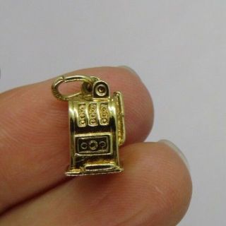 Vintage Roc Gold Plated Sterling Silver Slot Machine One Armed Bandit Charm Rj