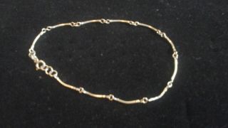 Vintage Sterling Silver Link Ankle Bracelet,  10 " Long,  Anklet,  See Picture 
