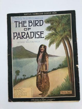 Native Hawaiian Songs From The Bird Of Paradise Sheet Music 1912 Hawaii