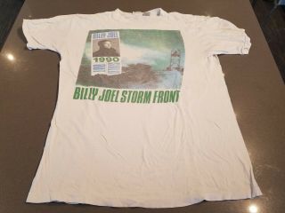 Vintage Billy Joel Storm Front Concert Shirt One Size White Tour 1989 1990