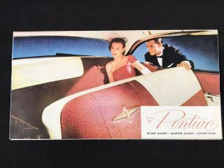 Vtg 1957 Pontiac Car Dealer Sales Brochure Poster Star Chief Chieftan