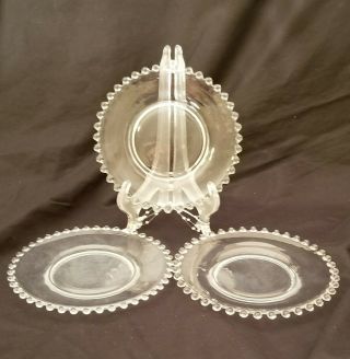 Vintage Imperial Glass Ohio " Candlewick " Bread Plates (3) 6 3/8 "