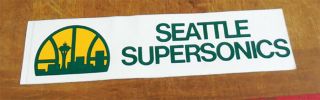 Vintage 1970’s Seattle Supersonics Bumper Sticker 11 " X 3 3/4 "