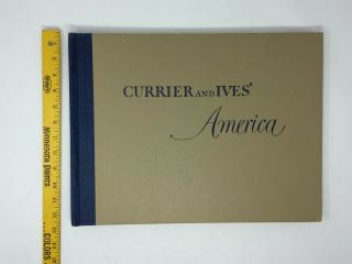 Vintage Currier and Ives America 1952 Coffee Table Book with 80 Prints - HUGE 3