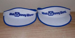 2 X Vintage 1980s Walt Disney World Visor Hats