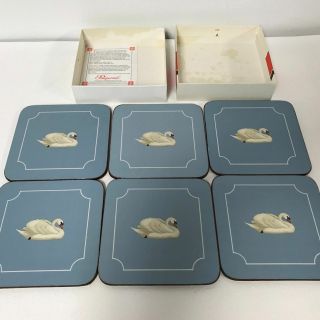 Vintage Set Of 6 Pimpernel Coasters Swan W Box