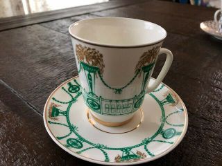Vintage Ussr Lomonosov Bone China Coffee Cup Saucer Set St Petersburg
