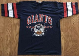 80s 90s York Giants Vintage Logo 7 Usa Nfl Blue Football T Shirt Xl