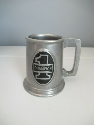 Vintage Champion One 1 Motorsport Pewter Mug Tankard Cup Stein Mug