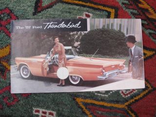 Vintage 1957 Ford Thunderbird Car Automobile Auto Color Brochure Advertising