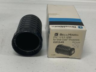 Vintage Bell And Howell 2 1/2” F/3.  5 Lens Slide Cube Projectors 021249 Vtg