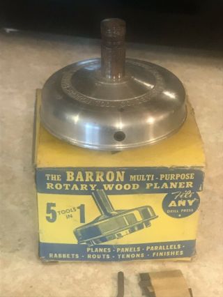 Vintage Barron Multi - Purpose Rotary Wood Planer - 5 In 1 Tool W/extra Blades