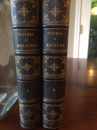 Oeuvres De Moliere In Two Volumes 1860 Edition (firmin Didot Freres) With Notes