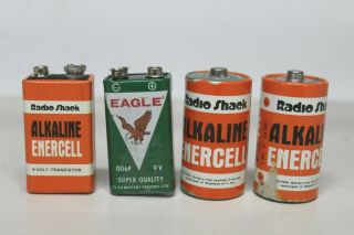 Vintage Radio Shack Eagle Batteries Battery For Display Only Orange Green