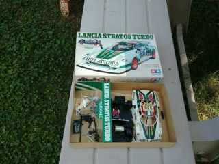 Vintage Tamiya 1/24 Motorized Lancia Stratos Turbo Model Kit