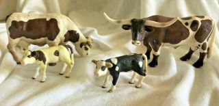 Vintage 2002 Schleich Texas Longhorn Bull Papo Cow Calves Family