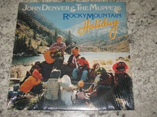 Vintage Lp John Denver & The Muppets Rocky Mountain Holiday In Shrink,  1983