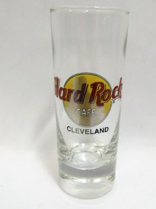 Vintage Hard Rock Cafe 4 Inch Tall Shot Glass Cleveland Ohio