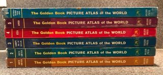 60s - The Golden Book Picture Atlas Of The World Complete 6 Volume Set Hardcover