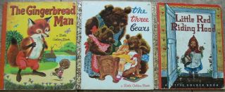 3 Vintage Little Golden Books Three Bears,  Little Red Riding Hood,  Gingerbread