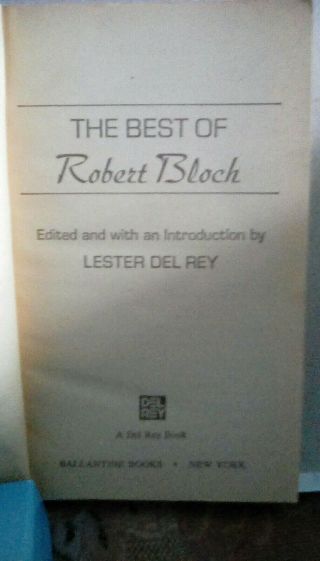 The Best of Robert Bloch,  1st.  edition Vintage paperback,  1977,  Good 4