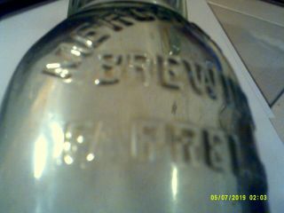 Vintage Mercer County Brewing Co.  Farrel,  Pa Clear Beer Bottle 9 5/8 Inches Tall