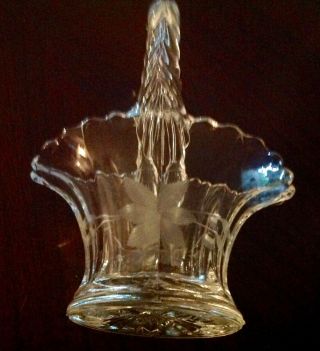 Small Duncan Miller Clear Crystal Glass Etched Vintage Bride 