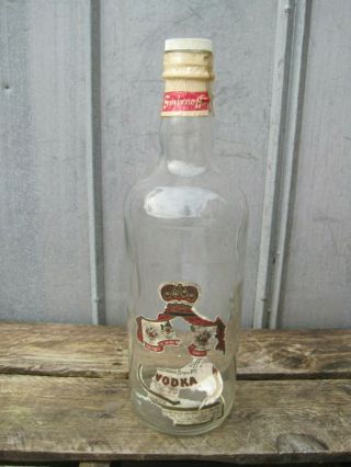 Vintage 19 " Tall Smirnoff Vodka 1 One Gallon Glass Empty Bottle B0182