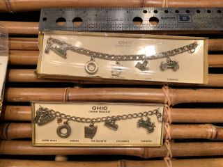 2 Ohio Charm Bracelets 1 Adult And 1 Child Size Vintage Charm Bracelet
