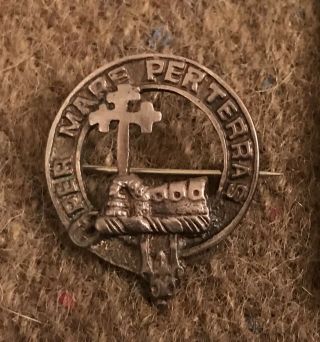 Vintage Scottish Silver Clan Mcdonald Badge Brooch Pin