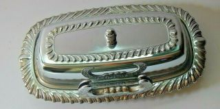 Vintage Irvinware Chrome Plated Butter Dish With Glass Insert & Spreader Holder